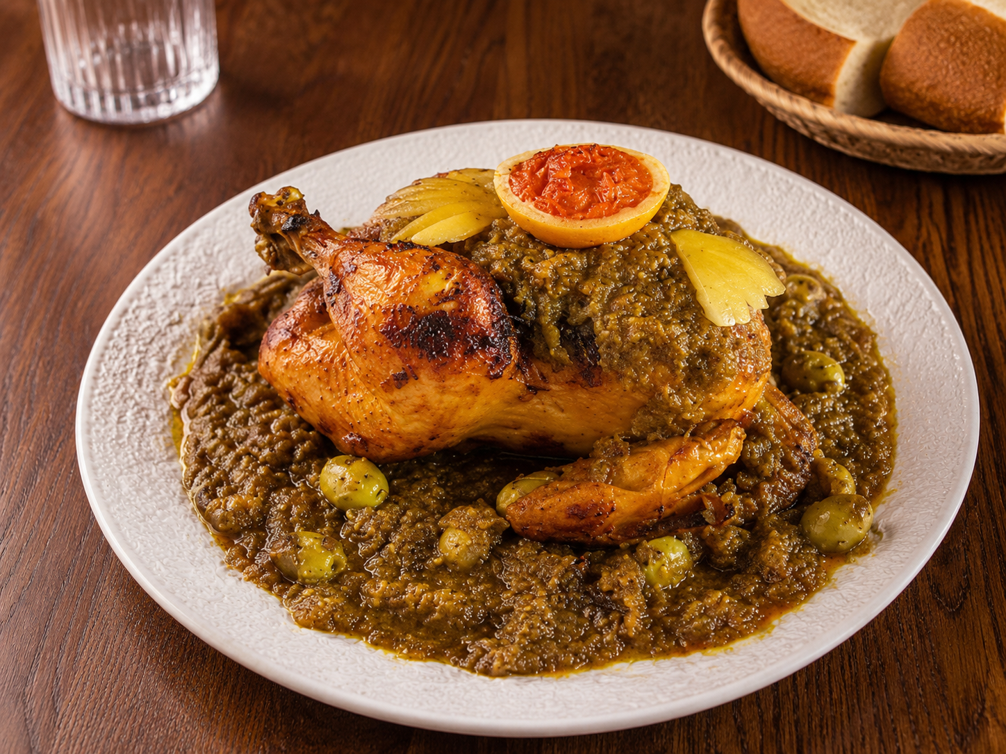 Plato de pollo entero